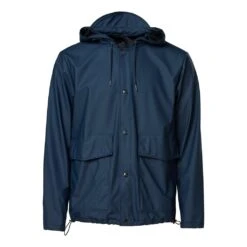 Rains Short Hooded Coat Homme Bleu