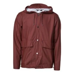 Rains Short Hooded Coat Homme Marron