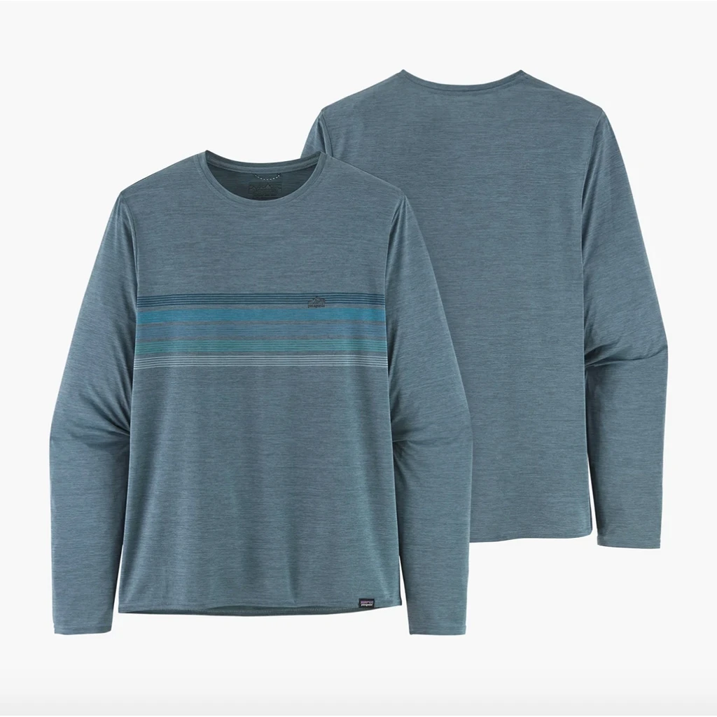 Patagonia Long Sleeve Cap Cool Daily Graphic Shirt Homme Bleu 3 Patagonia Long Sleeve Cap Cool Daily Graphic Shirt Homme Bleu