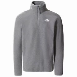 The North Face 100 Glacier 1/4 Zip Homme Gris