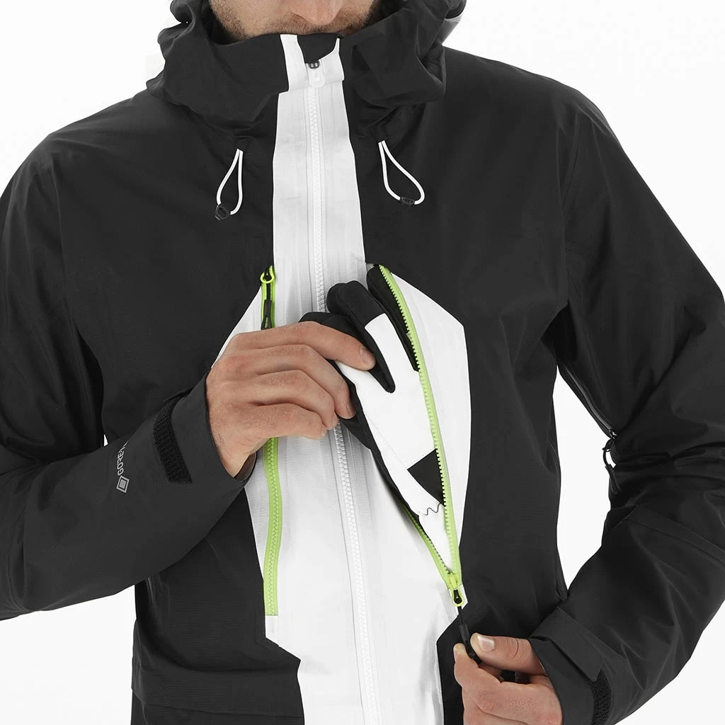 Salomon Mountain Gore-Tex 3L Jacket Homme Blanc Et Noir 10 Salomon Mountain Gore-Tex 3L Jacket Homme Blanc Et Noir – Image 8