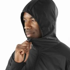 Salomon Outline As Hybrid Mid Homme Noir -Patagonia Vestes Soldes main LC1864400 4 MOD outlineashybridmid deepblack hood m.png.high res 52aa