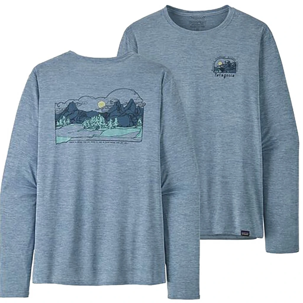 Patagonia Long Sleeve Cap Cool Daily Graphic Shirt Homme Bleu-gris 3 Patagonia Long Sleeve Cap Cool Daily Graphic Shirt Homme Bleu-gris